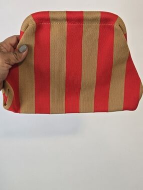 Striped Red and Tan Women’s Clutch Bag
